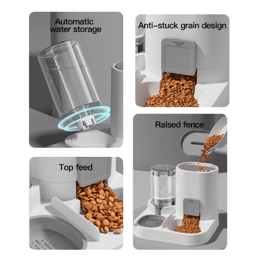 Automatic Cat Water Dispenser & Gravity Pet Feeder Spill Proof Large Capacity Design