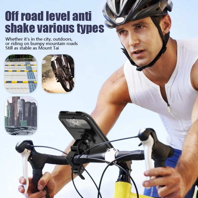 Rotating Adjustable Waterproof Phone Holder for Motorcycle Bicycle GPS Stand Outdoor Riding Navigation