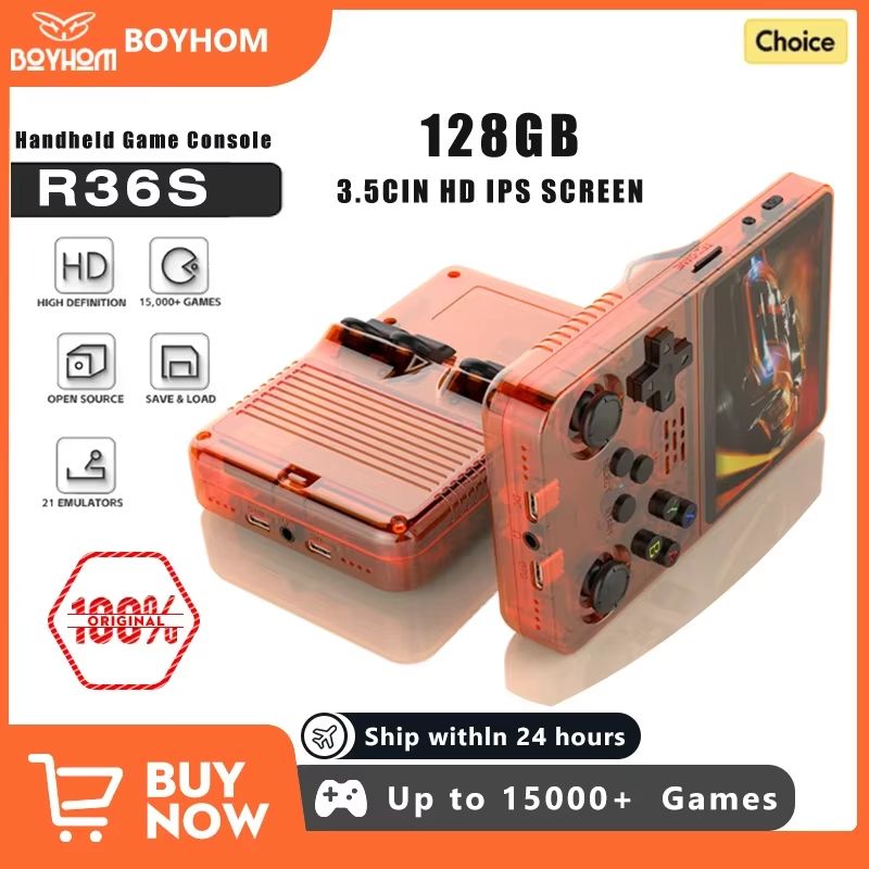 R36S Portable Retro Game Console 128G – Open Source Linux Handheld with 3.5