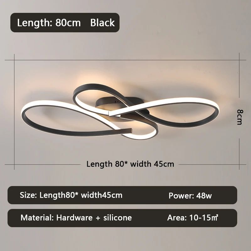 Modern Black LED Ceiling Chandelier Light Fixture