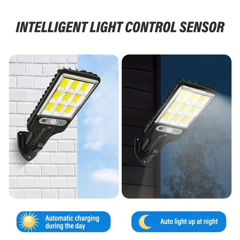 SolarShield IP65 Motion Sensor Solar Garden Lights – 3 Mode Outdoor LED Wall Lamp Set