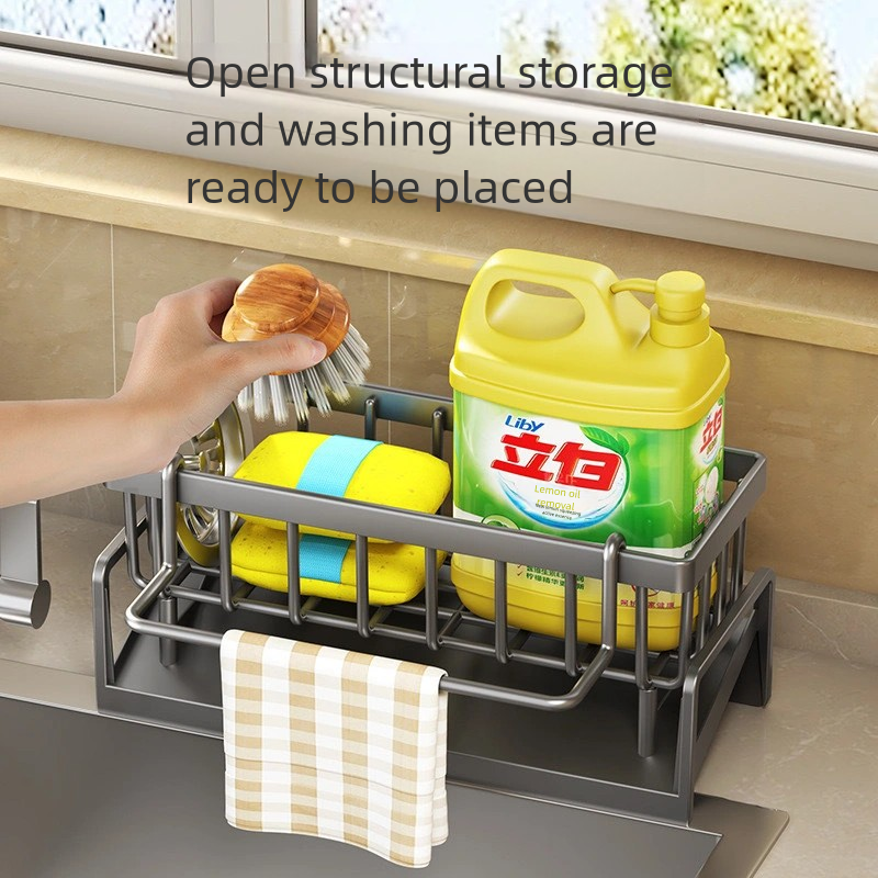Tap-Mounted Kitchen Spice Shelf with Drainage Rack, Practical Sink Organizer for Home Storage