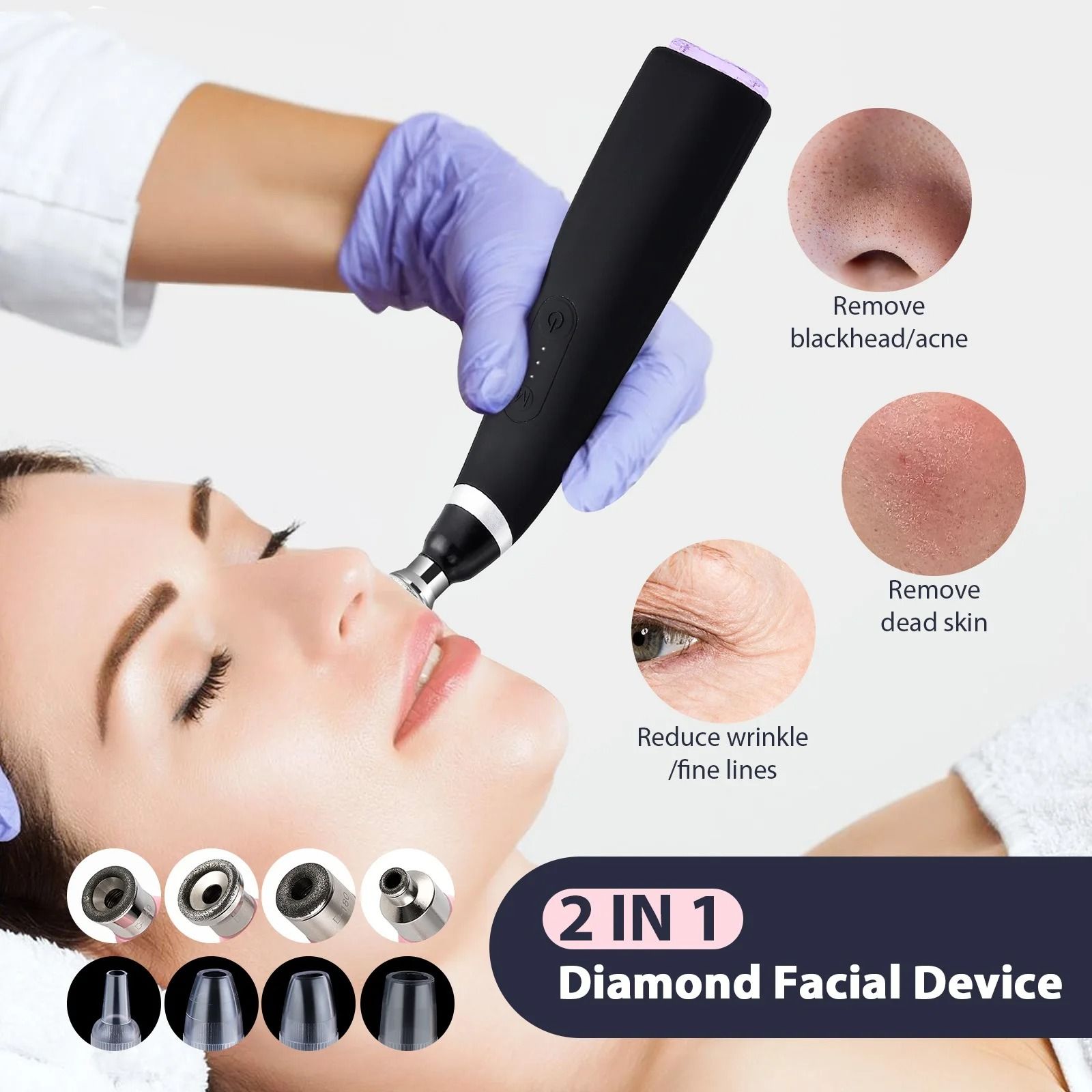 Foreverlily Portable Diamond Peeling Microdermabrasion Facial Cleaning Device