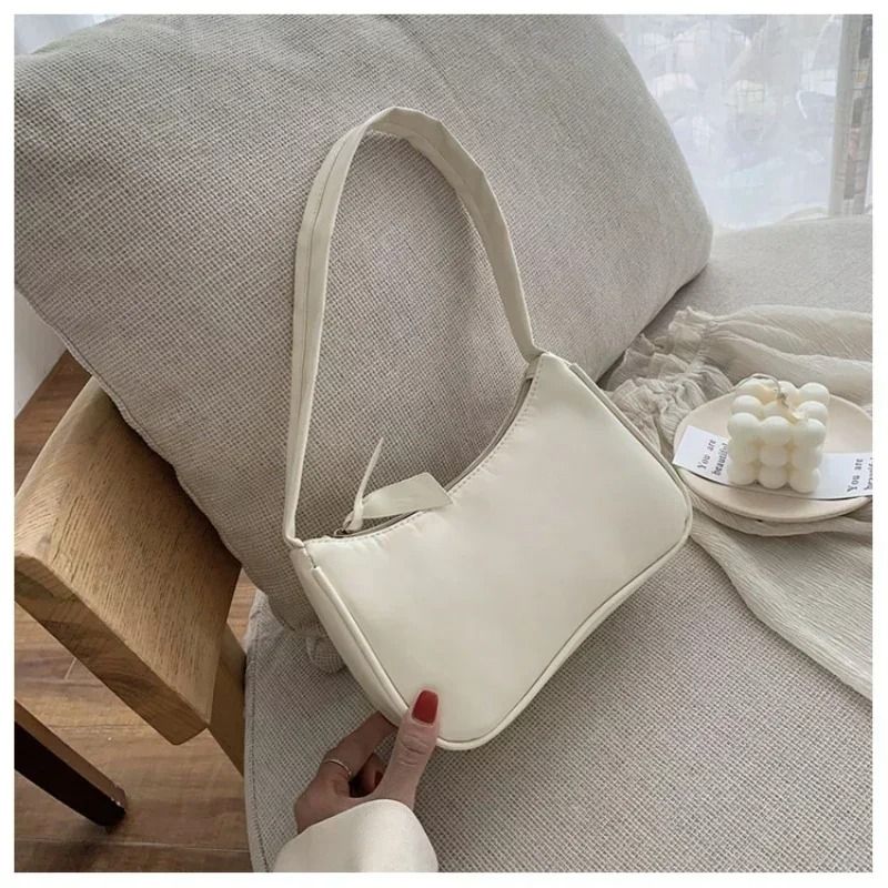 Retro PU Leather Womens Underarm Shoulder Handbag Casual Top Handle Bag