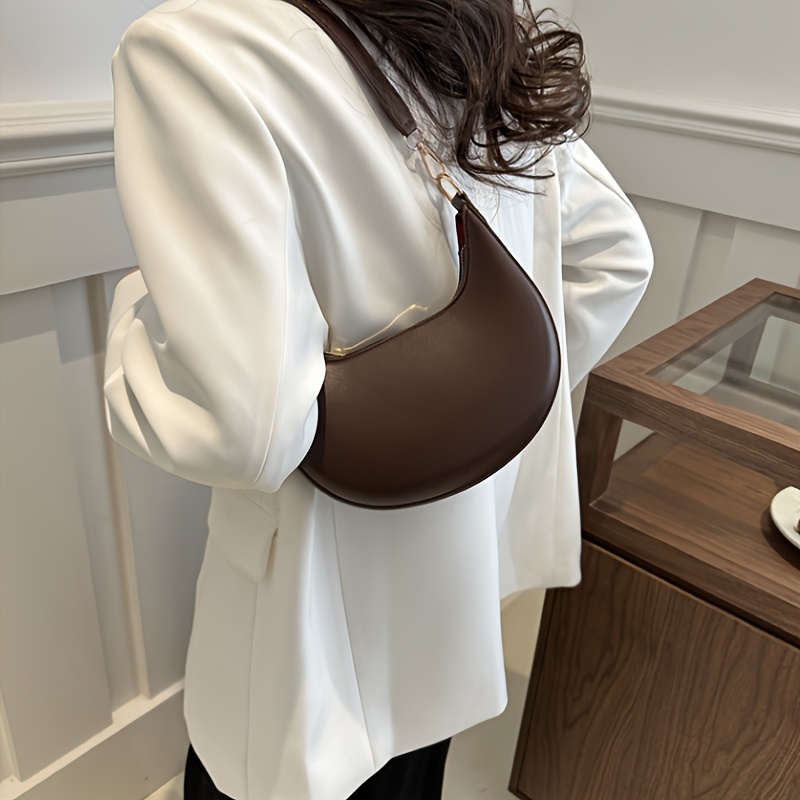 High-End Women's Shoulder Bag, Fashionable PU Leather, Square Shape with Internal Zipper Pocket, French Trendy Underarm