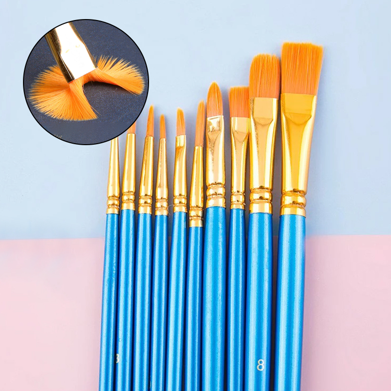Oil Painting & Watercolor Pen Brush Set for Artists - Set with Wooden Handles