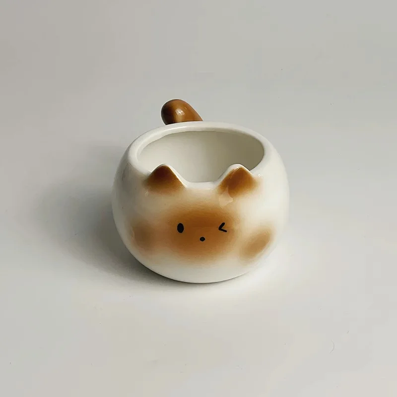 Creative Siamese Cat Shaped Ceramic Mug for Coffee Office Milk Drinking