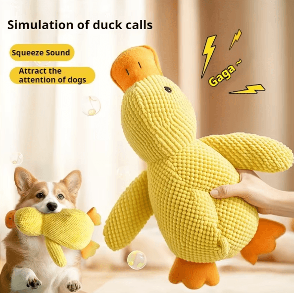 Squeaky Plush Duck Dog Toy – Durable Chew & Boredom Relief Companion