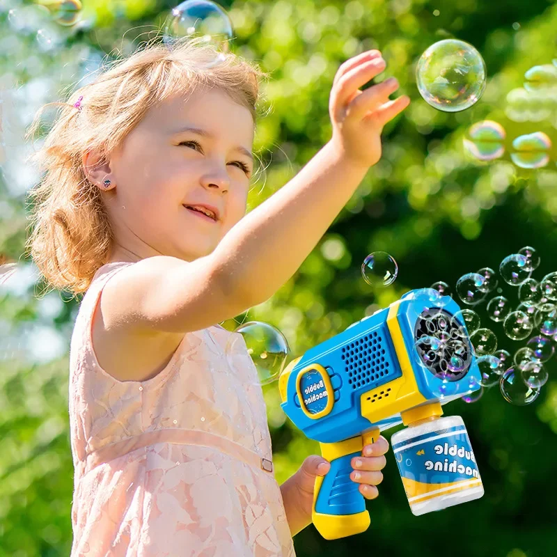 Kids Automatic Bubble Gun Light Up Bubble Machine Toy