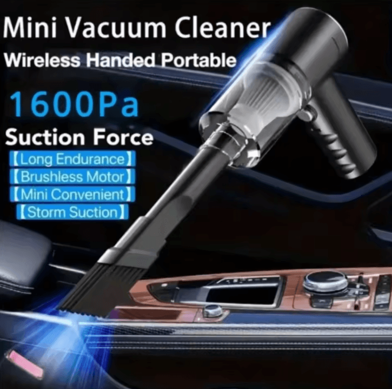 3-in-1 USB Rechargeable Mini Car and Household Vacuum Cleaner with Suction, Blowing, and Vacuuming