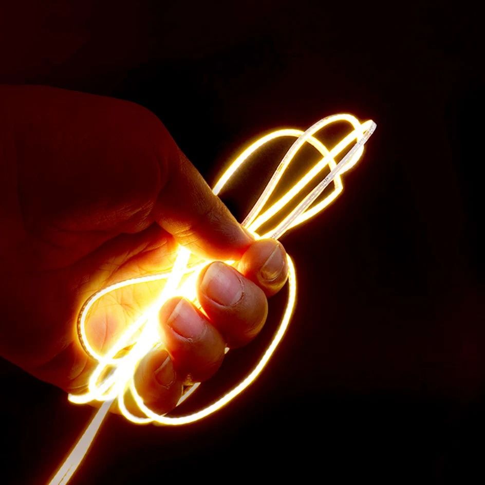 Ultimate Thin 2mm COB LED Strip Light 12V Flexible Tape Light for DIY and Cabinet Projects