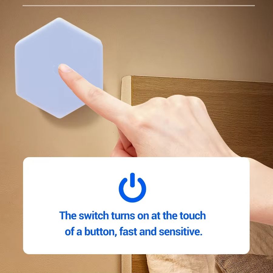 Modular Touch Control Honeycomb LED Wall Lights – 6-Piece Set