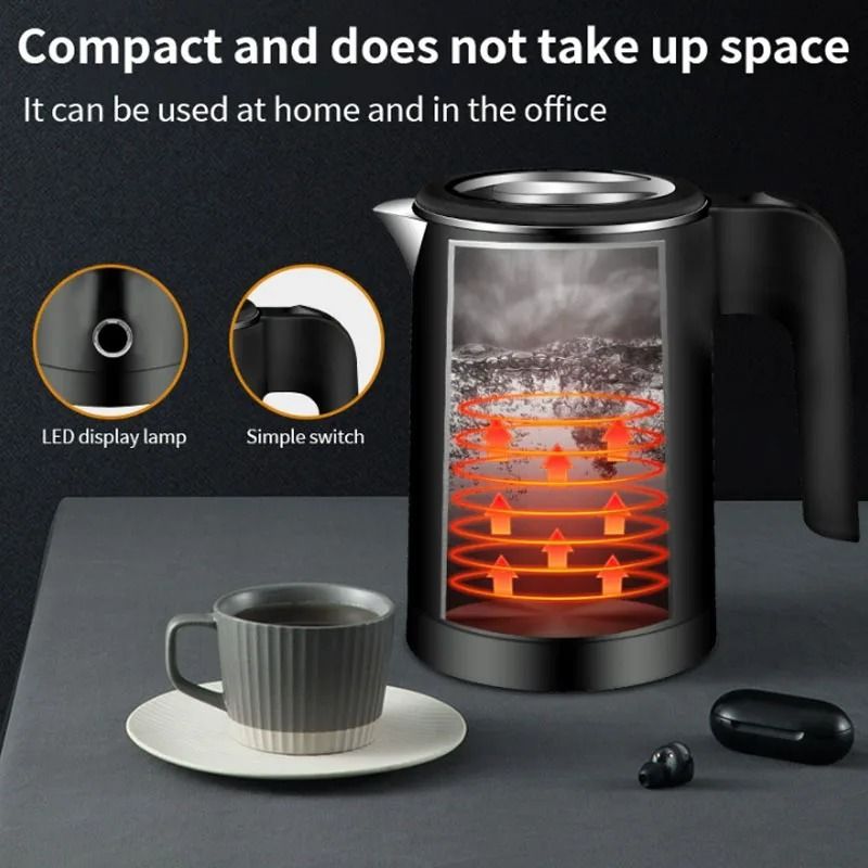 Portable Electric Kettle Fast Boil with Stainless Steel Inner Liner