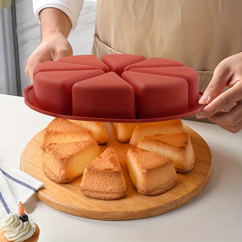 Silicone Triangle Cake Mold Set Non Stick Baking Tray for Brownies Pancakes Cupcakes