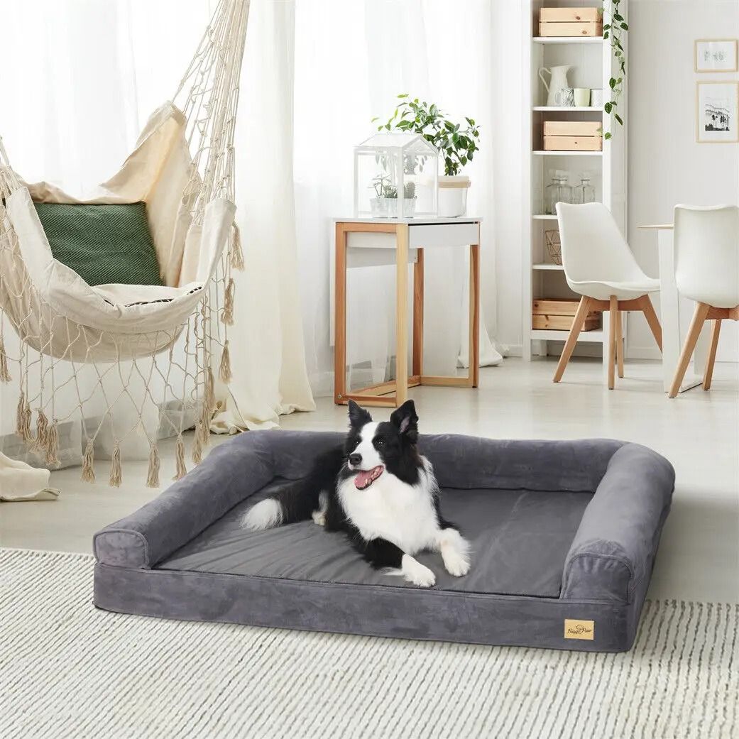 Extra Large Orthopedic Dog Bed with Washable Cover and Bolster Support