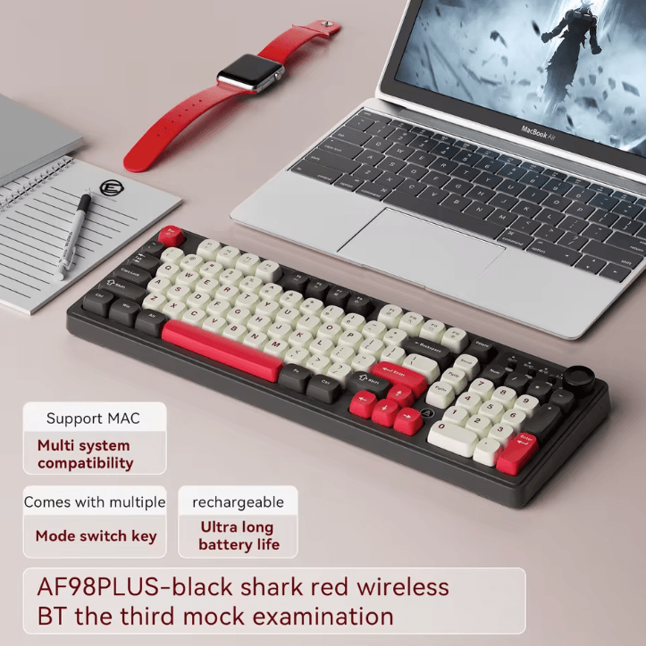 AJAZZ AF98 Wired and Wireless Keyboard with Three Mode RGB and Long Battery Life