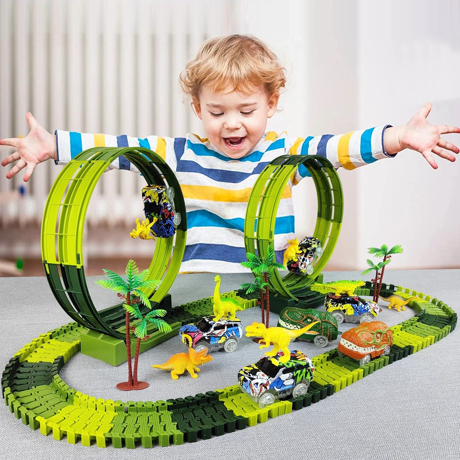 Magic Climbing Electric Dinosaur Railway Toy Set