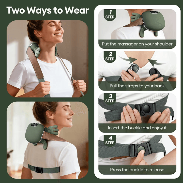 Bionic Finger Neck & Shoulder Massager – Wireless Cervical Trapezius Kneading Massage Shawl