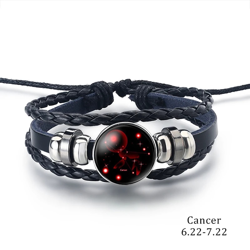 Multi-layer Woven Leather Zodiac Constellation Bracelet: Men's & Women's Fashion Couple Accessories