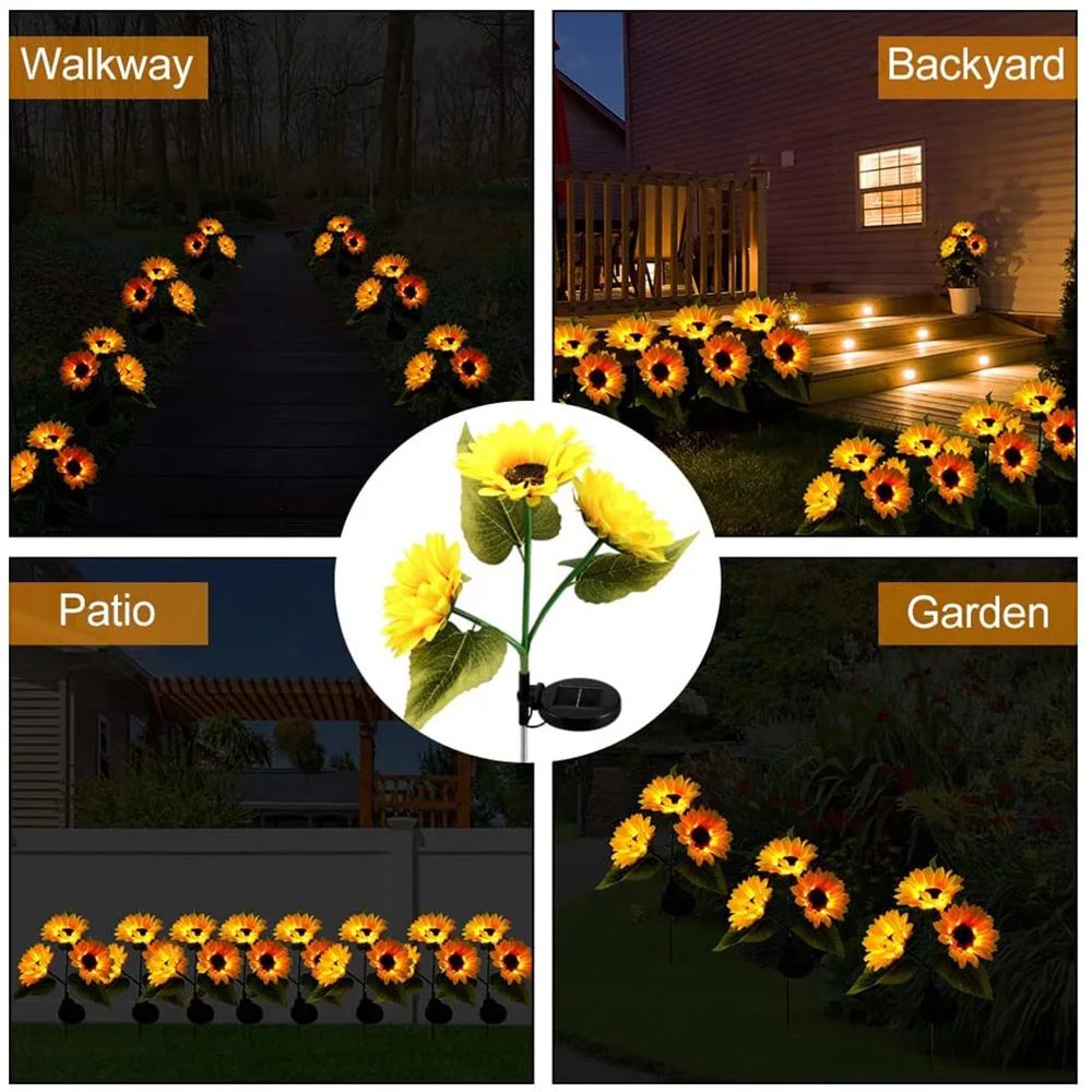Solar Sunflower Garden String Lights