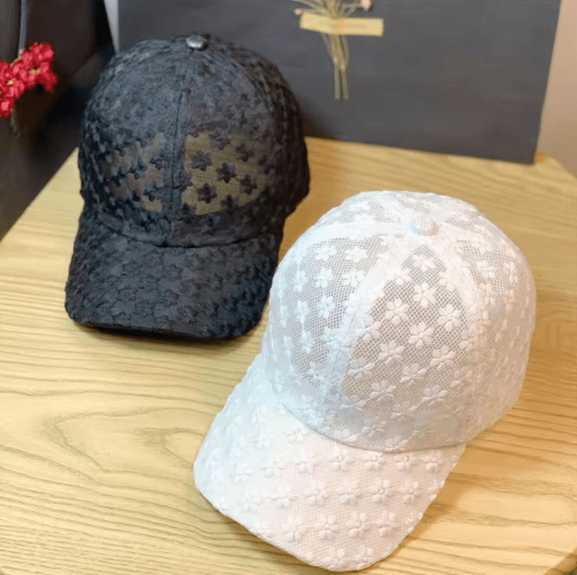Lace Flower Baseball Cap Summer Sunscreen Breathable Hollow Sunshade Hat for Women