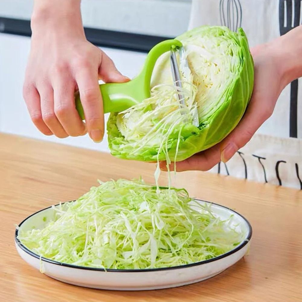 Wide-Mouth Stainless Steel Peeler – Professional Cabbage Grater & Salad Slicer
