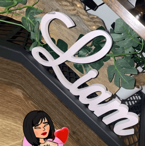 Custom Wooden Name Sign with Base Personalized Freestanding Word Decor for Home