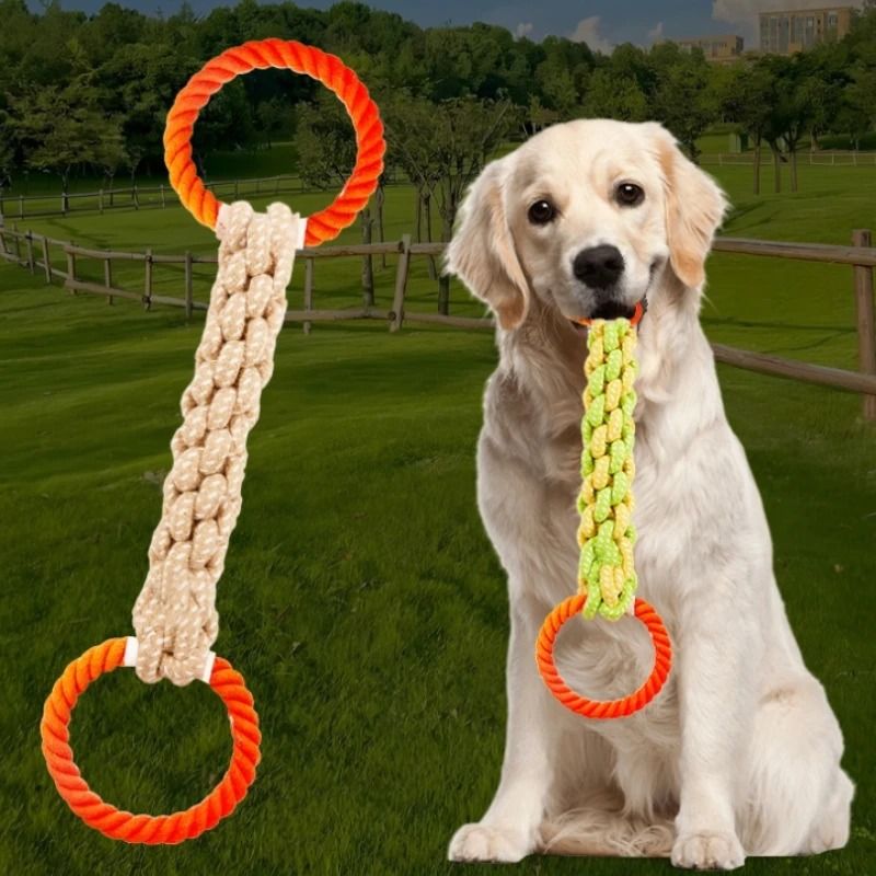 Hand-Woven Multi-Knot Cotton Rope Dog Toy