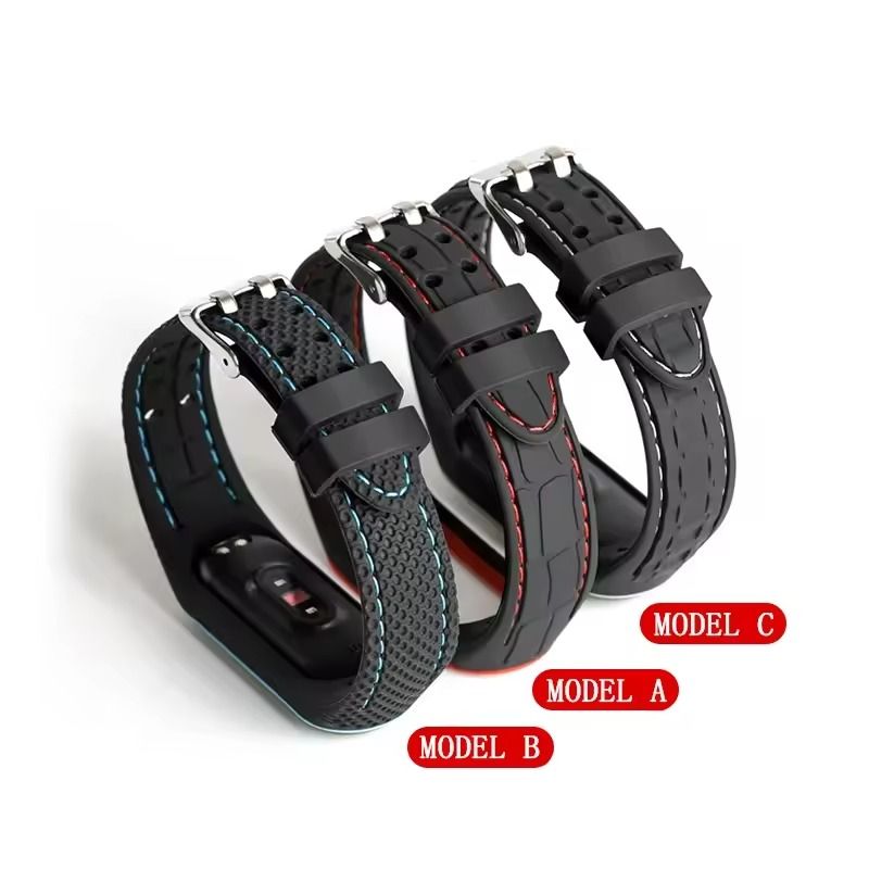 Silicone Replacement Strap for Mi Band 3 4 5 6 7 Smartwatch