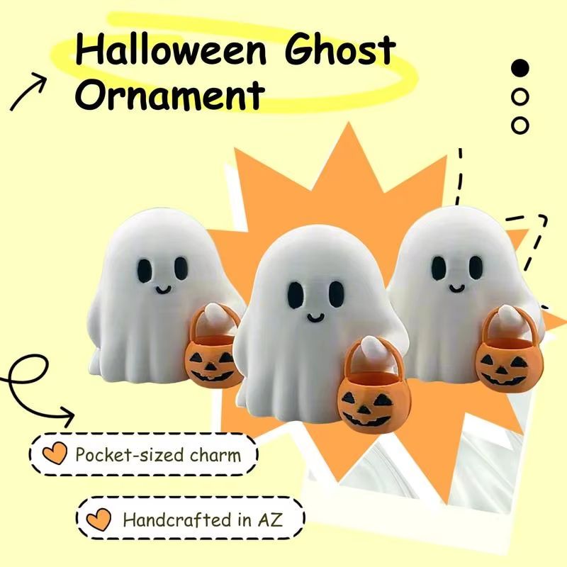 Cute Anime-Style Pumpkin Statue Halloween Decoration for Living Room & Bedroom
