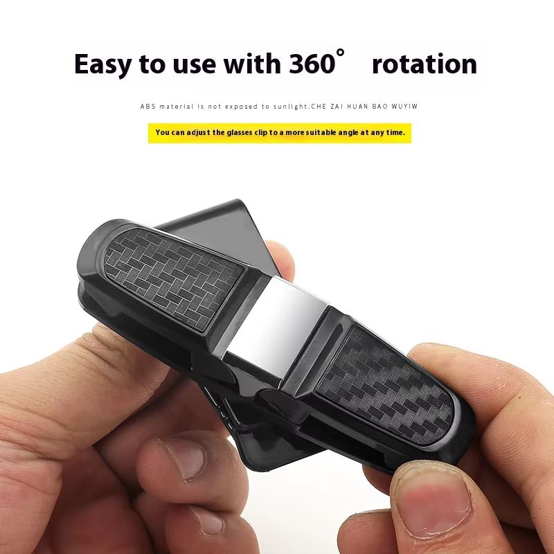 80-Degree Rotating Multi-Functional Car Eyeglass Storage Clip Holder for Easy Access