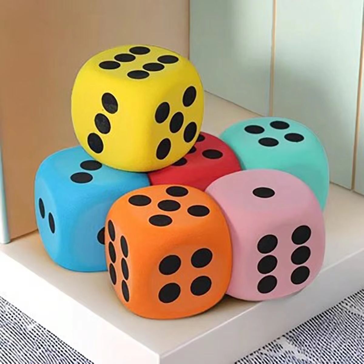 Interactive Soft Foam Dice Set – Jumbo Pet Game Dice for Playtime, Training & Fun Activities