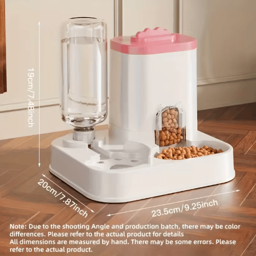 Automatic Cat Water Dispenser & Gravity Pet Feeder Spill Proof Large Capacity Design