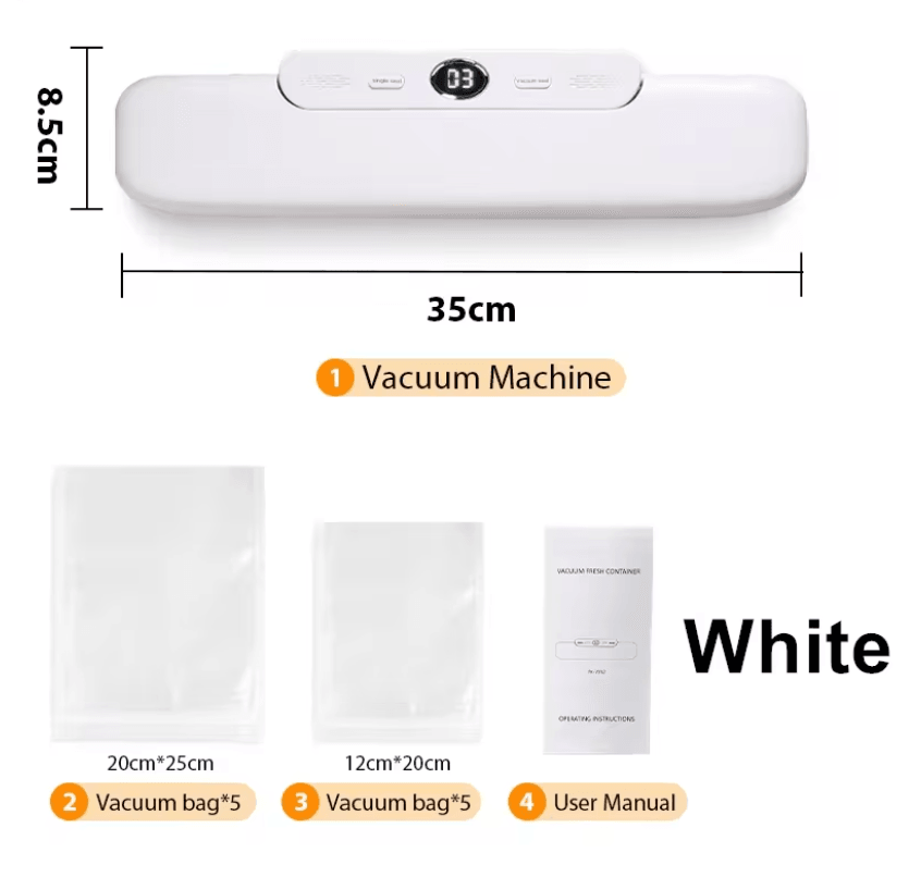 FreshGuard Vacuum Sealer with 10 Bonus Bags