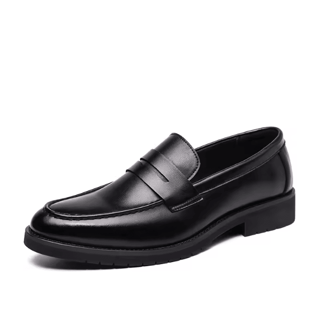 Mens Soft Breathable Leather Casual Slip On Loafers Lightweight British Style Business Shoes