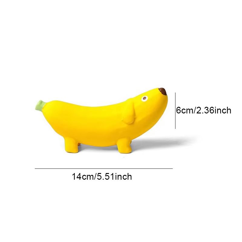 Banana-Shape Squeaky Dog Toy Latex Chew Toy – Bite-Resistant Interactive Pet Toy