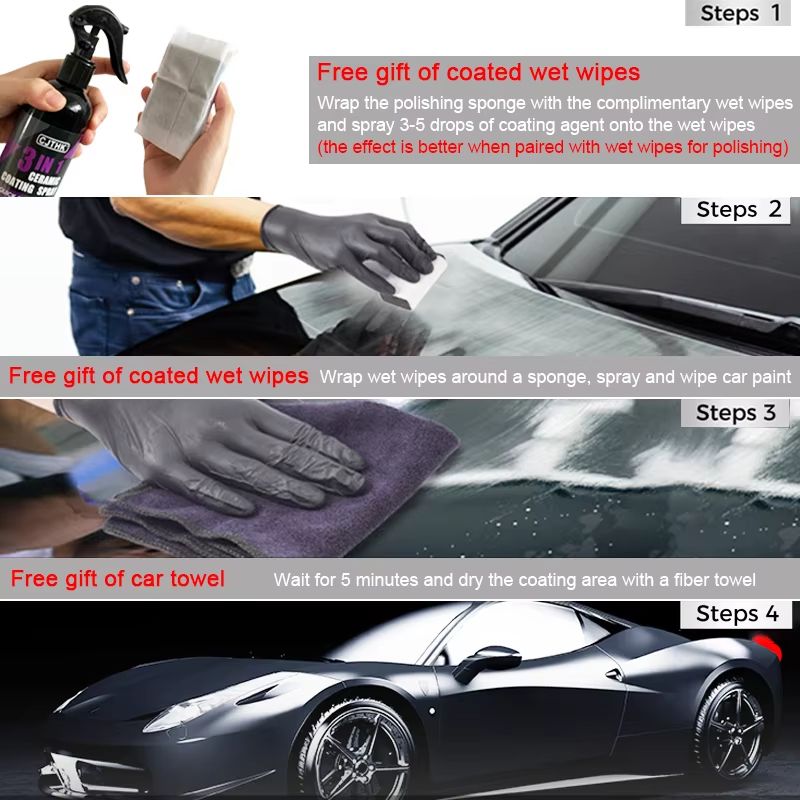 Ceramic Nano Car Coating Liquid – Hydrophobic Paint Protection, Crystal Shine & Long-Lasting Polish