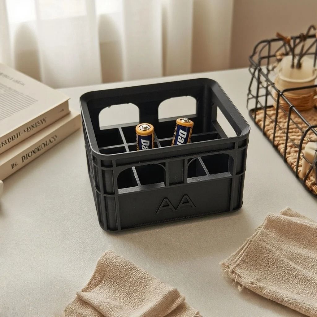 Retro Industrial Beer Crate Battery Storage Box – Creative Large Capacity Organizer