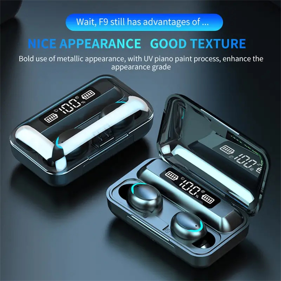 Wireless Bluetooth Gaming Earbuds TWS Headphones with Digital Display & Charging Case