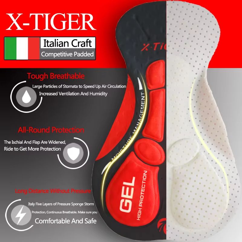X-TIGER Winter Thermal Cycling Bib Trousers with Coolmax 5D Gel Pad