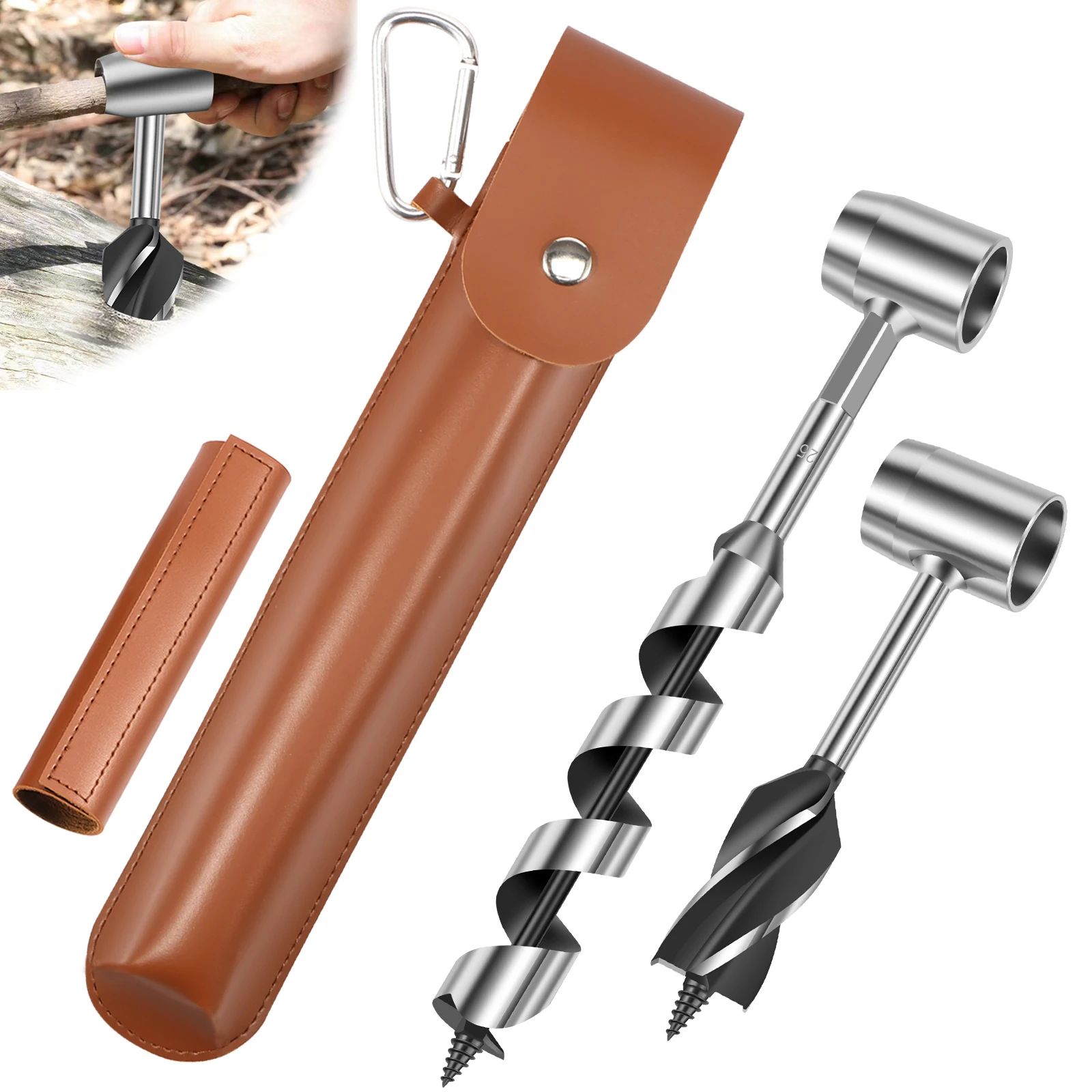 SurvivalPro Manual Auger Drill Bit for Wood Camping and Bushcraft