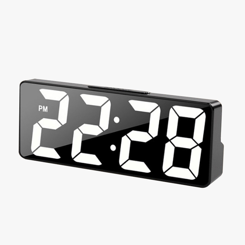 Electronic Desktop LED Clock, Living Room Bedroom Alarm Clock with Temperature Display and Adjustable Brightness