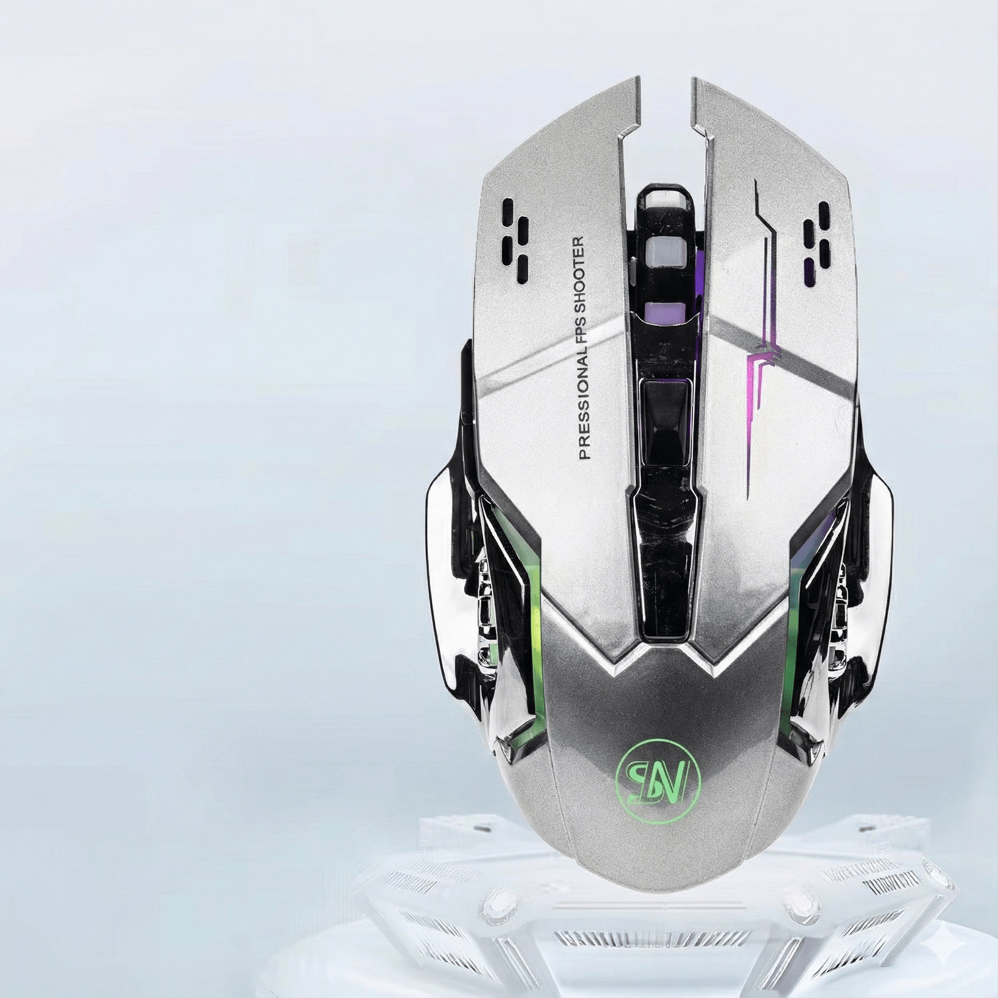 E-Sports Bluetooth Mouse, Rechargeable Wireless USB Gaming PC Mouse with Backlight