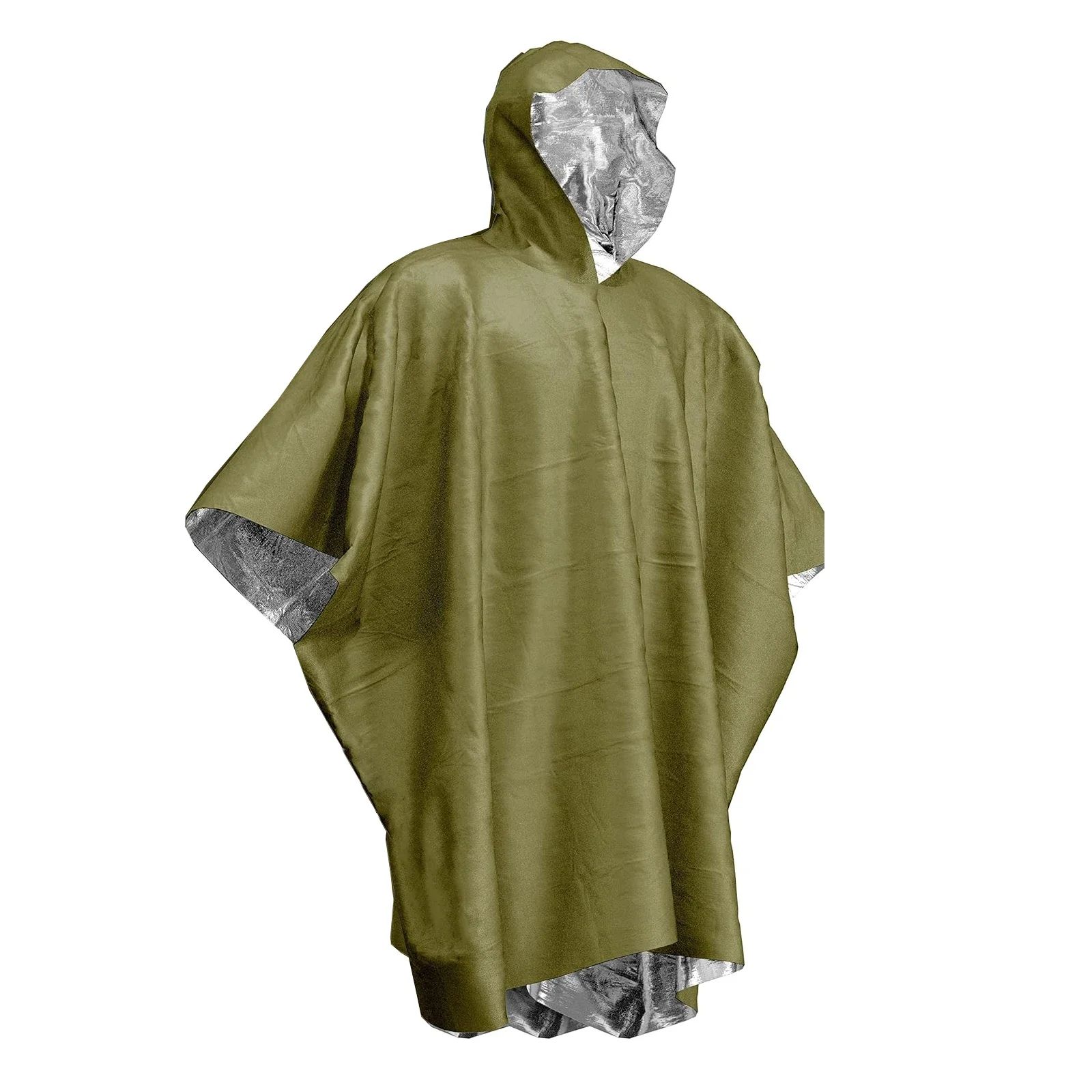 Emergency Thermal Rain Poncho Blanket - Waterproof Survival Rain Gear with Hood