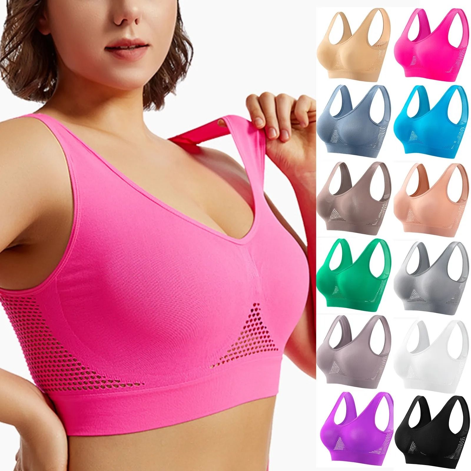 Womens Shockproof Sports Bra With Soft Support And Anti-Sagging Design