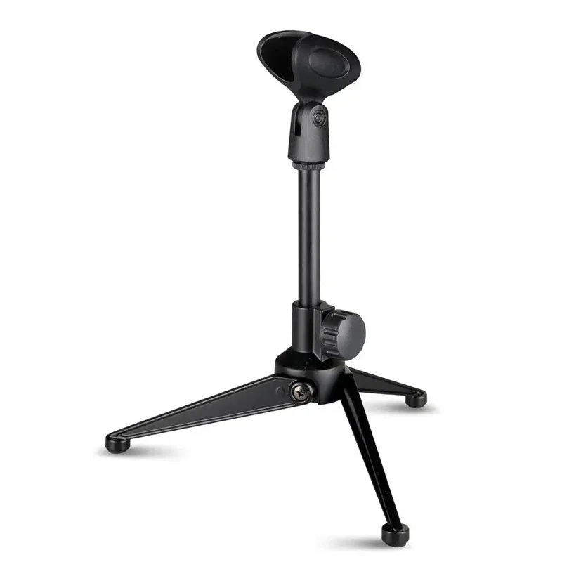 Universal Microphone Stand, Adjustable Mini Table Stand, Desktop Tripod, Mic Clip Holder, Portable Lightweight Bracket