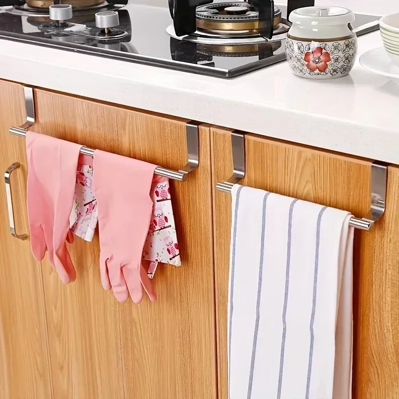 Bathroom and Kitchen Towel Storage, Door Hanging Towel Rack, Durable Space-saving Design