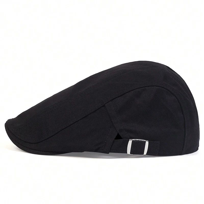 Adjustable Men Solid Color Berets, Newsboy Cap, Summer Flat Hat Spring and Summer Adjustable Flat Cap