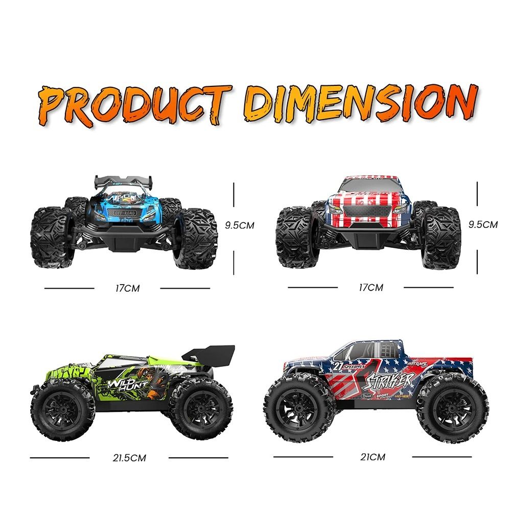 Off Road RC Monster Truck 2.4GHz Remote Control Car with Shockproof Suspension