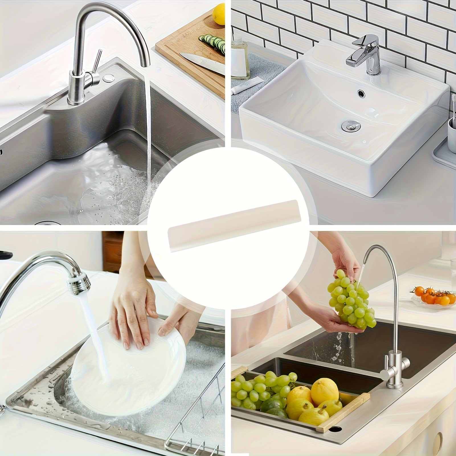 Silicone Sink Splash Guard, Waterproof Kitchen Baffle, Protects Clothes from Splashing Water When Washing Dishes and Veg